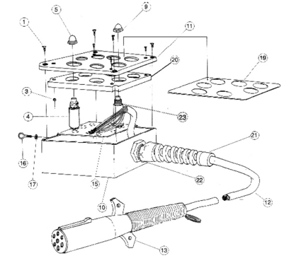 Picture of 7 Button Pendant Control Parts